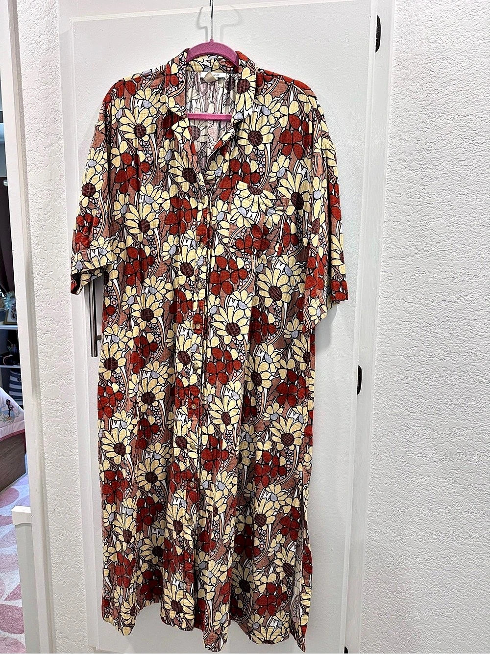 Madewell Lightestspun Cover-Up Maxi Shirtdress Daydream Floral Retro - Size S